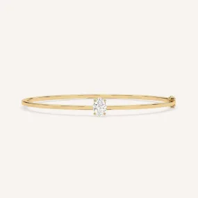 1 carat Oval Diamond Solitaire, Bangle Bracelet