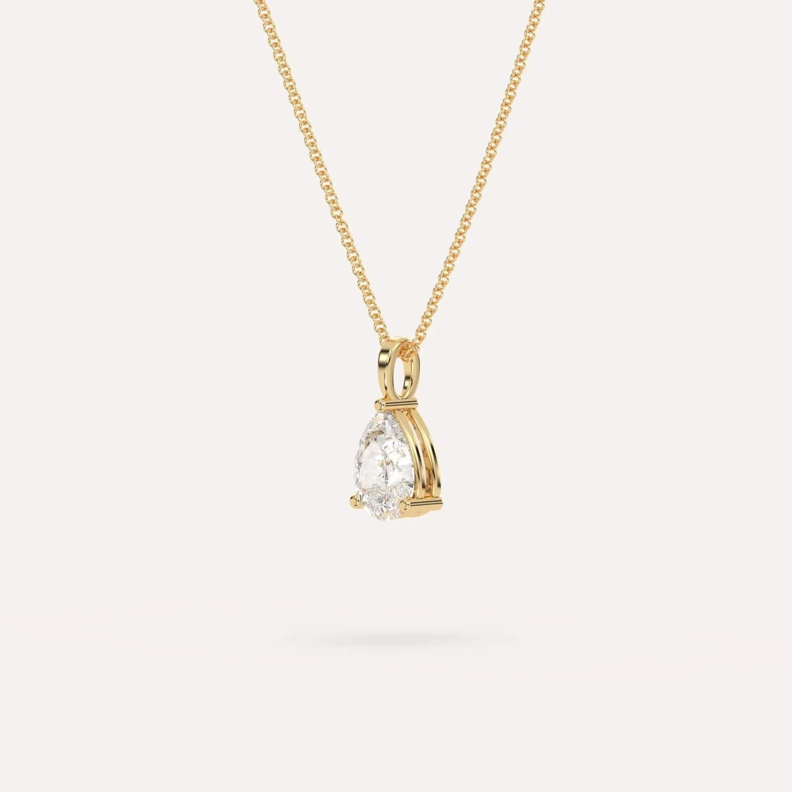 1 carat Pear Diamond Pendant Necklace