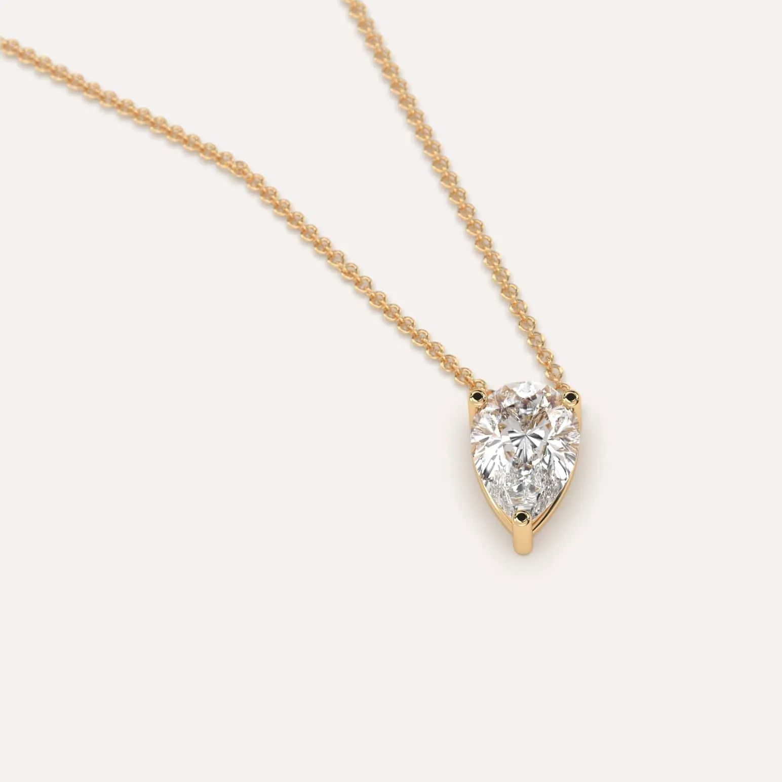 1 carat Pear Floating Diamond Necklace