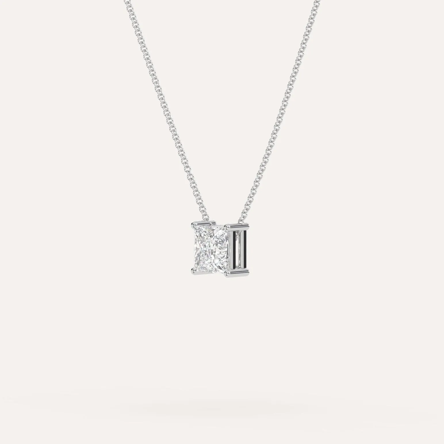 1 carat Princess Floating Diamond Necklace