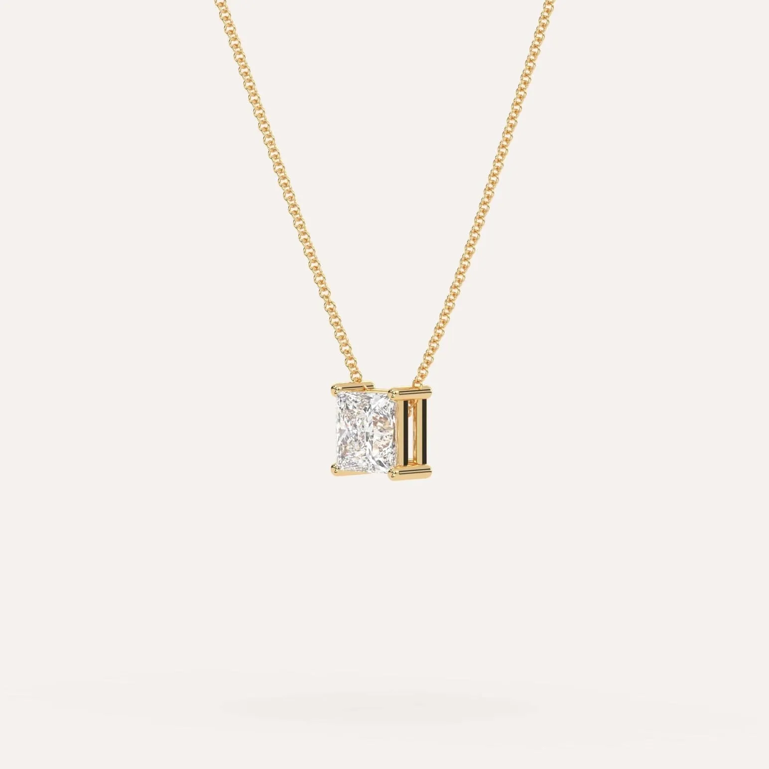 1 carat Princess Floating Diamond Necklace