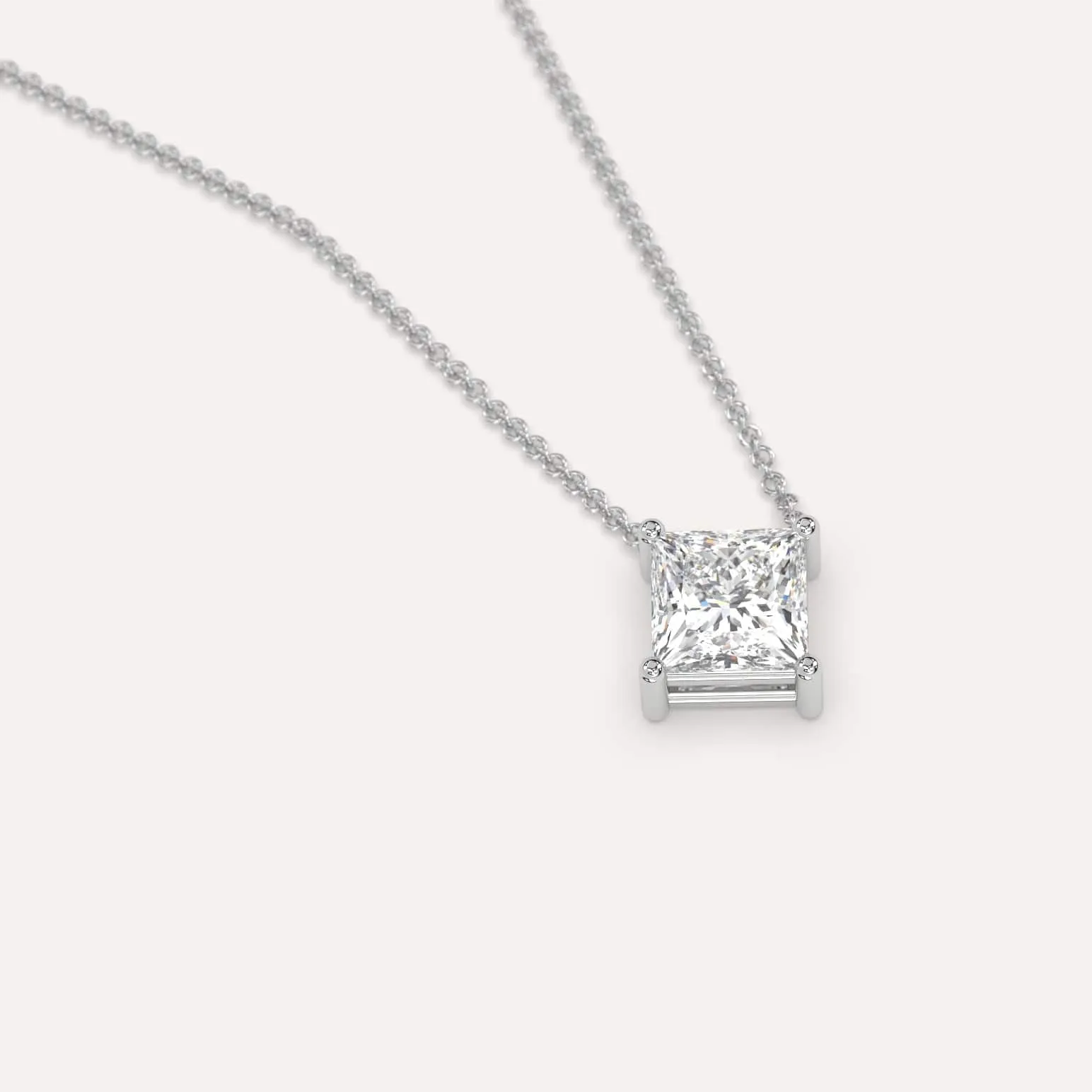 1 carat Princess Floating Diamond Necklace