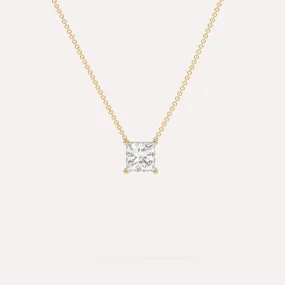 1 carat Princess Floating Diamond Necklace