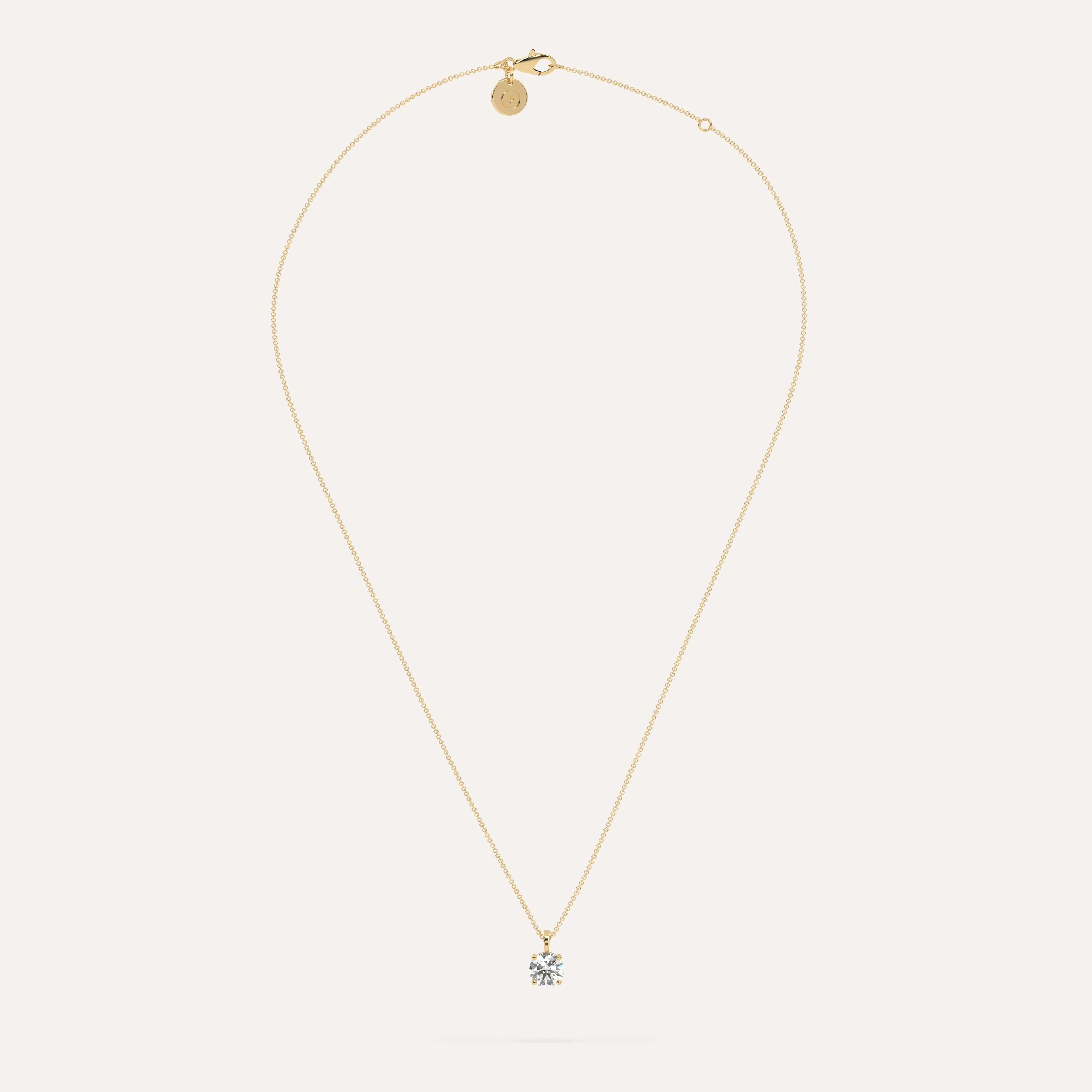 1 carat Round Diamond Pendant Necklace