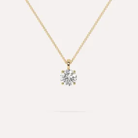 1 carat Round Diamond Pendant Necklace