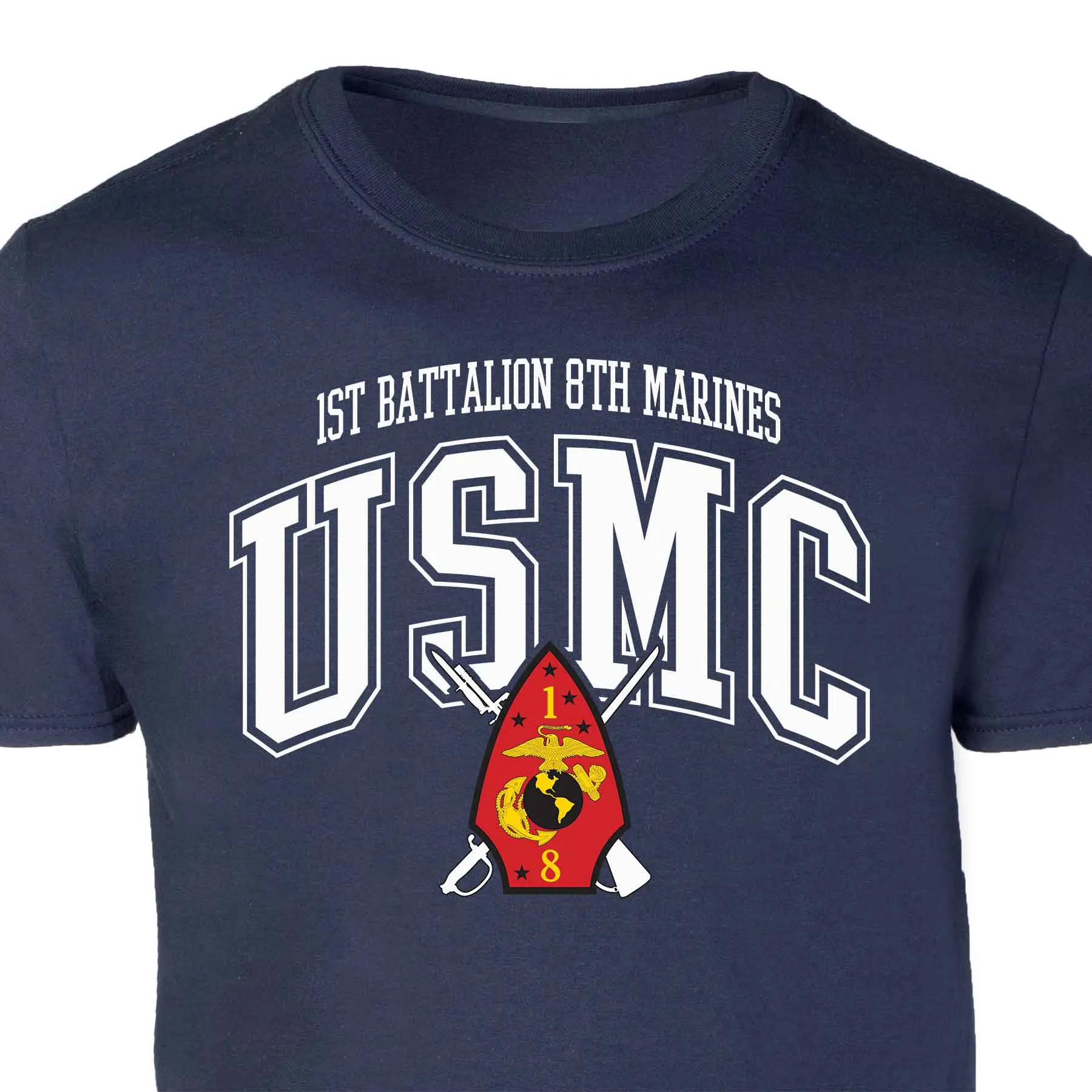 1st Battalion 8th Marines Arched Patch Graphic T-shirt