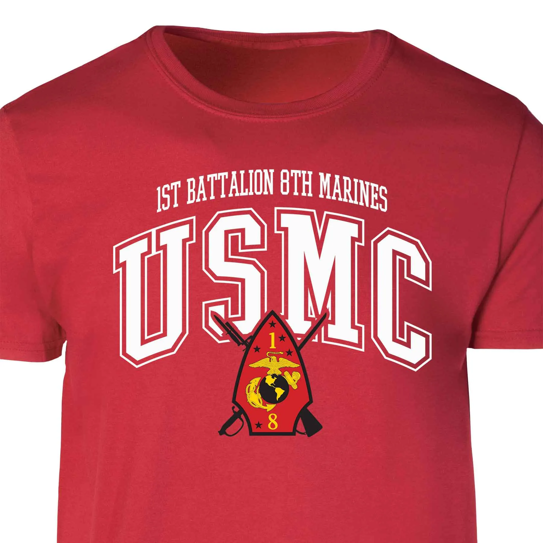 1st Battalion 8th Marines Arched Patch Graphic T-shirt