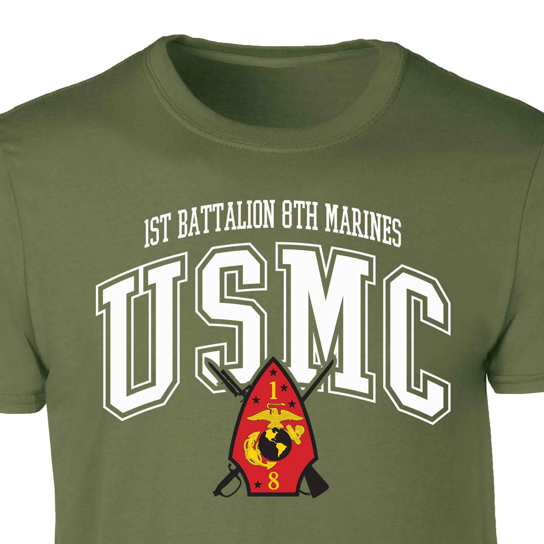 1st Battalion 8th Marines Arched Patch Graphic T-shirt