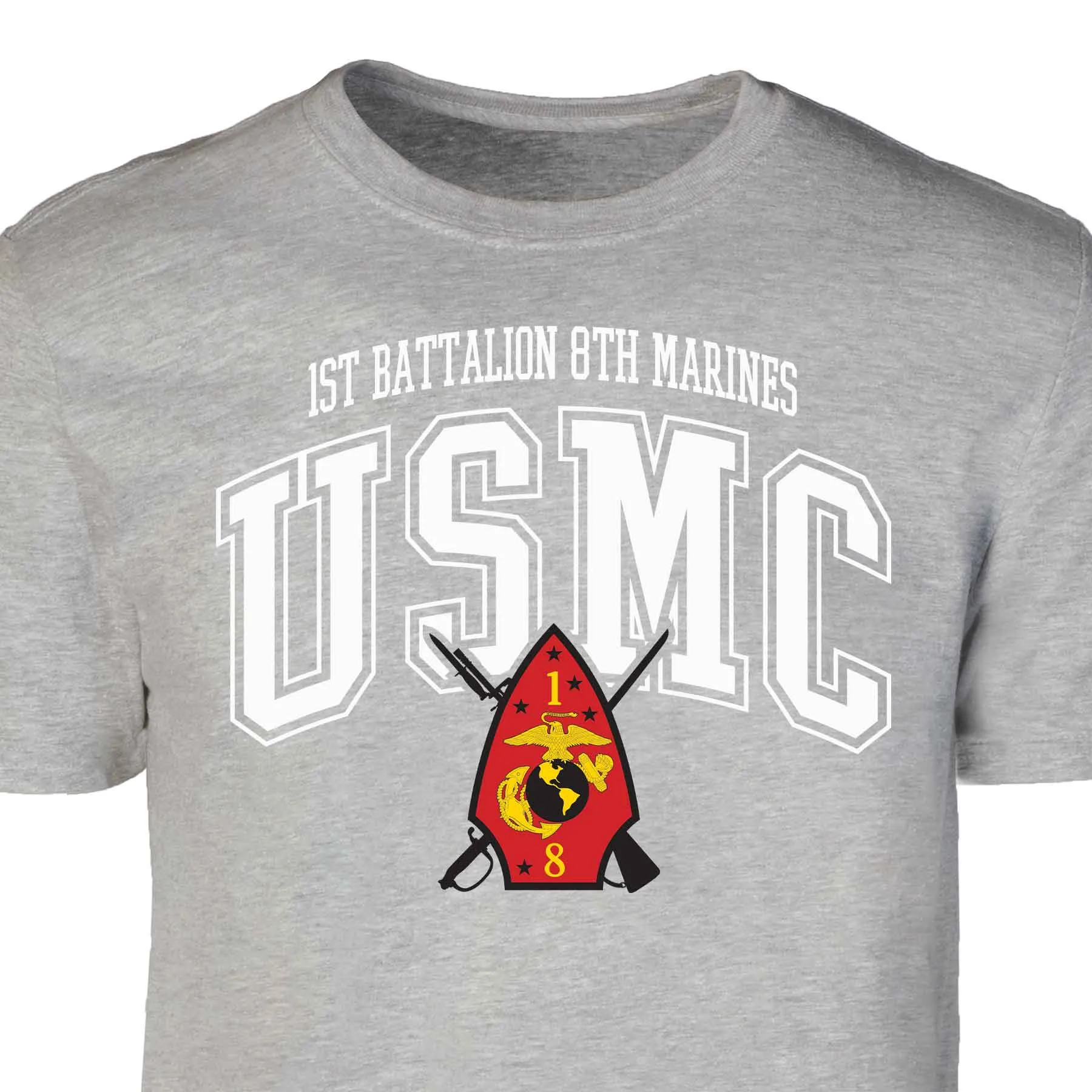 1st Battalion 8th Marines Arched Patch Graphic T-shirt