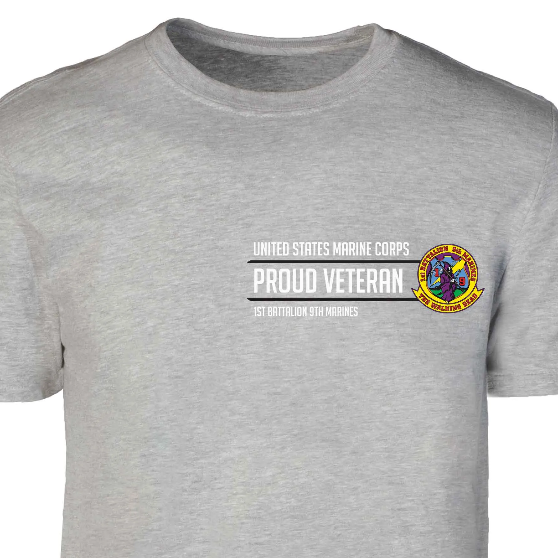 1st Battalion 9th Marines Proud Veteran Patch Graphic T-shirt