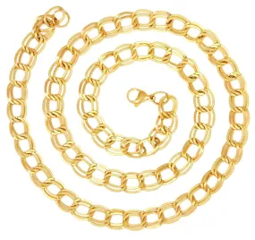 22K Gold Plated Italian Broad Multi Links 23.6" Chain For Men