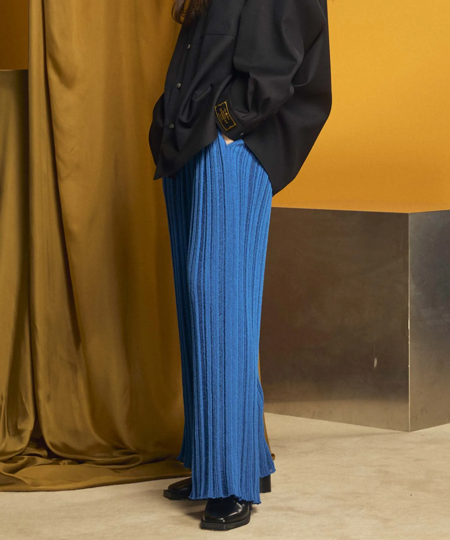 【24AW PRE-ORDER】Prime-Wide Sheer Rib Knit Pants