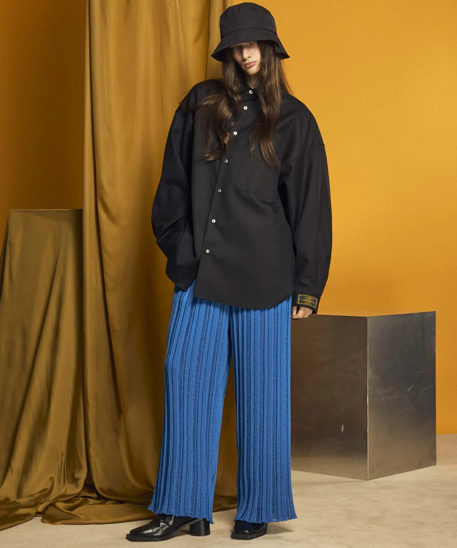 【24AW PRE-ORDER】Prime-Wide Sheer Rib Knit Pants