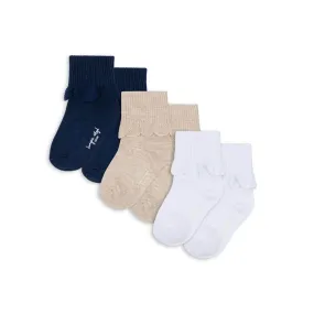 3 Pack Frill Socks in White / Navy / Beige by Konges Slojd