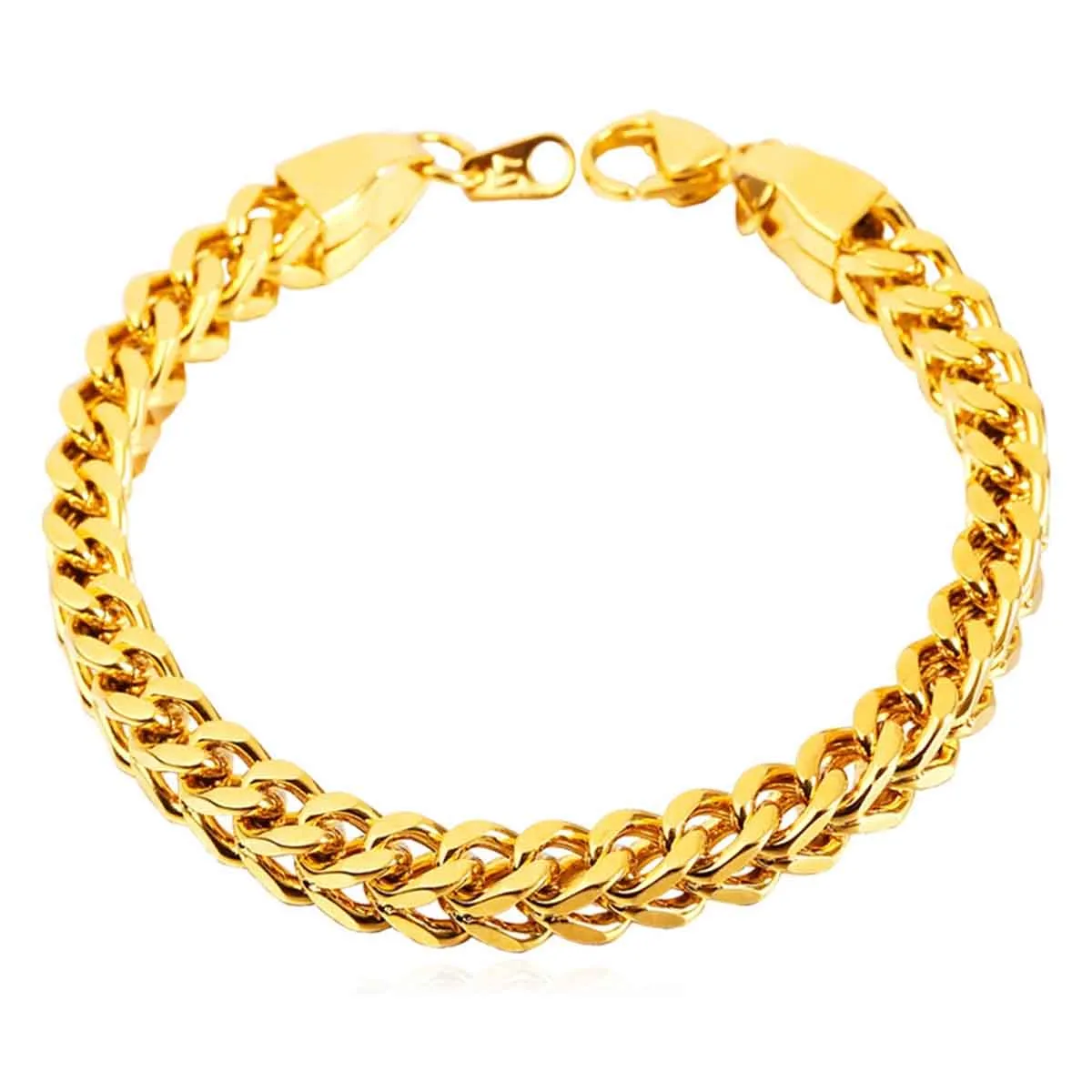 316L Stainless Steel 18K Gold Plated Wheat Design Bracelet For Men