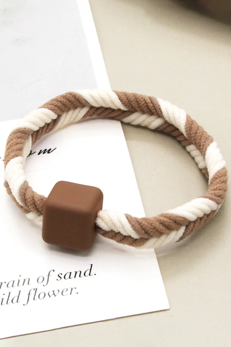 5PCS WOMEN TWO TONE BRAIDED CASUAL HAIR TIE