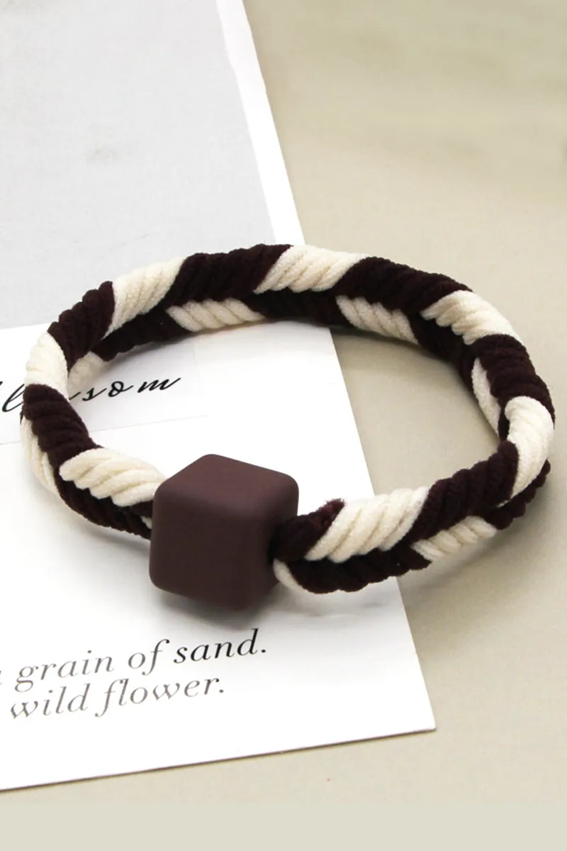 5PCS WOMEN TWO TONE BRAIDED CASUAL HAIR TIE