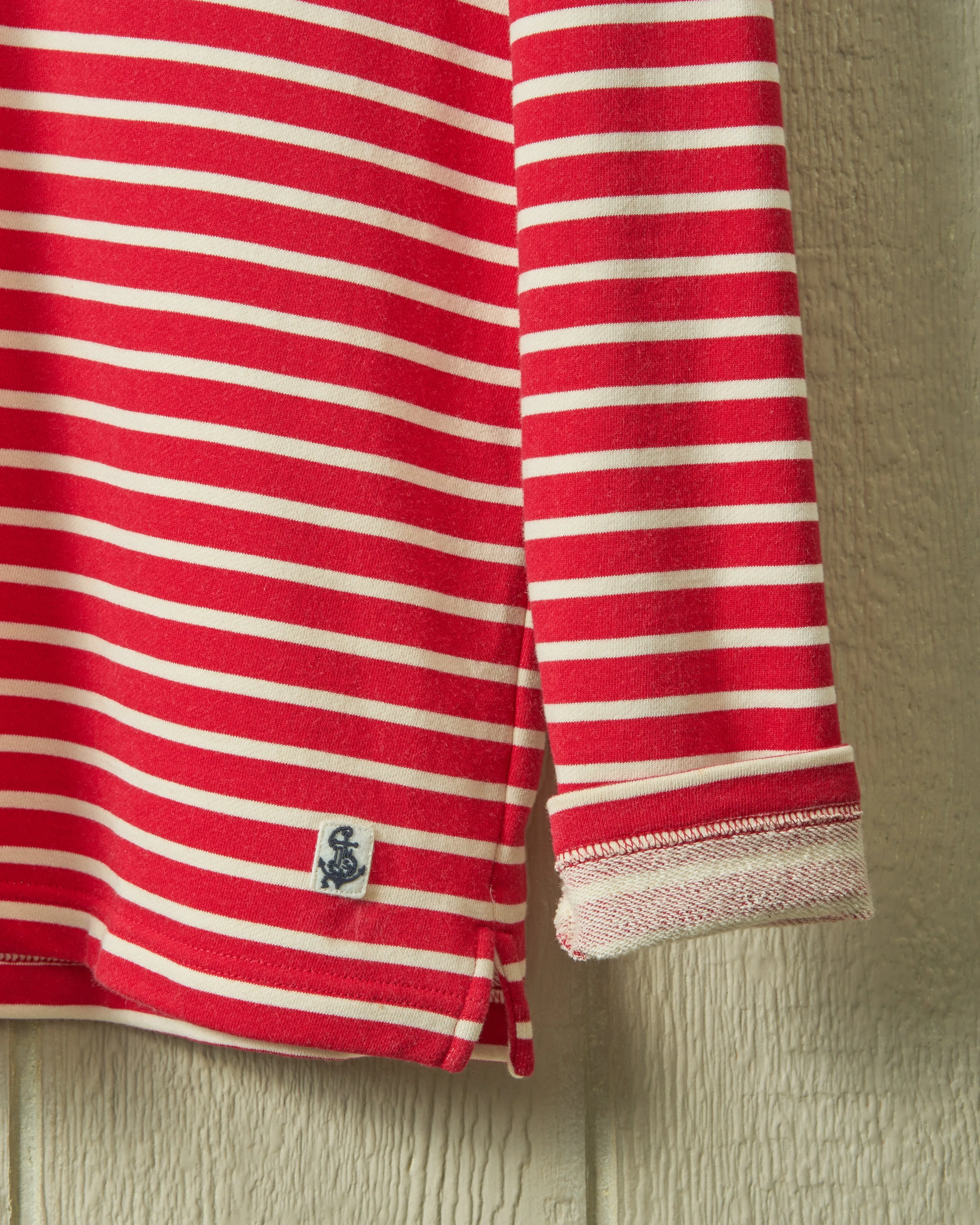 Acadia Polo in Breton Red/Cream Loopback Terry