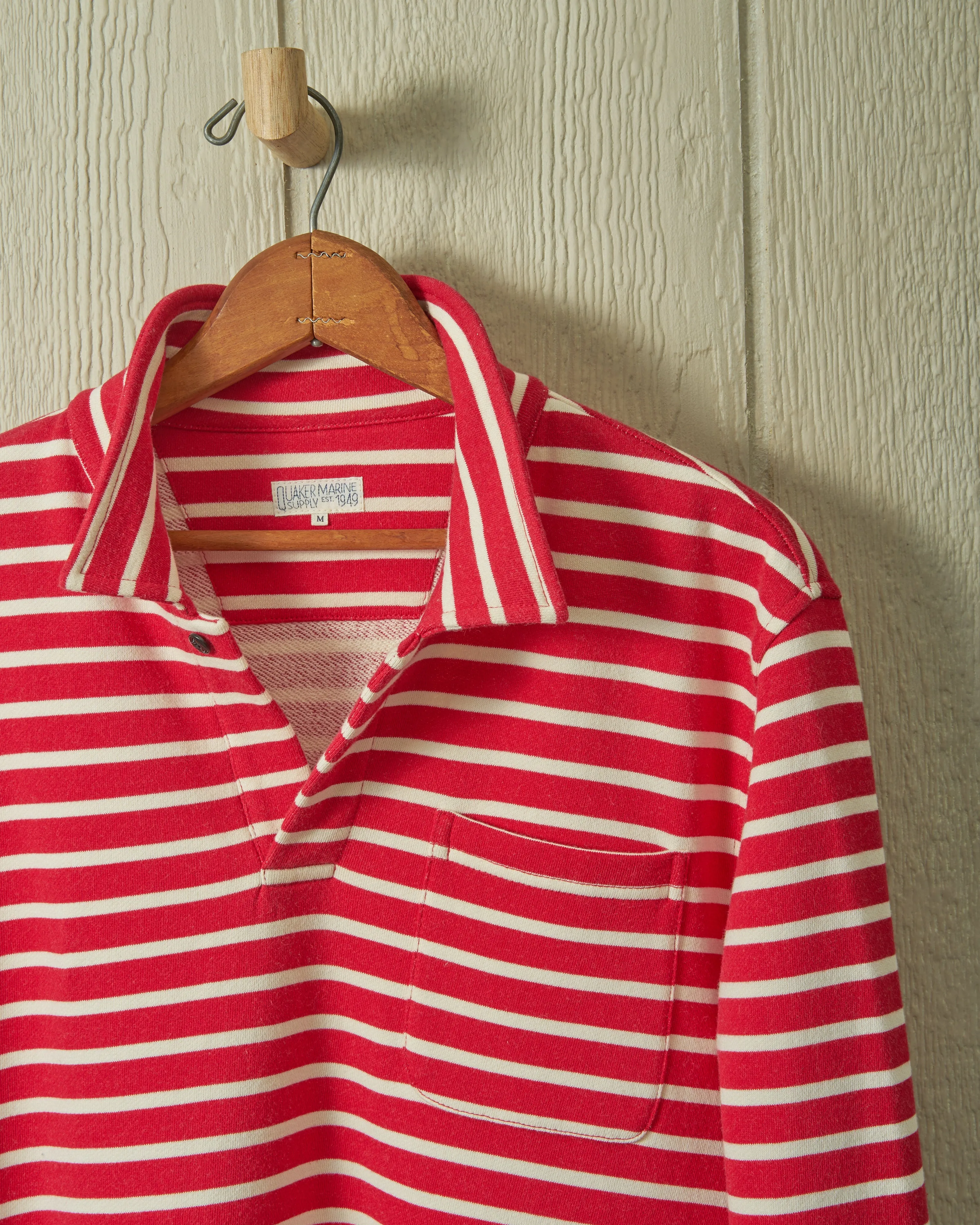 Acadia Polo in Breton Red/Cream Loopback Terry