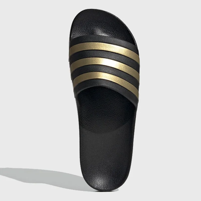 Adidas Unisex Adilette Aqua Sandal Black/Gold _ 168138 _ Black