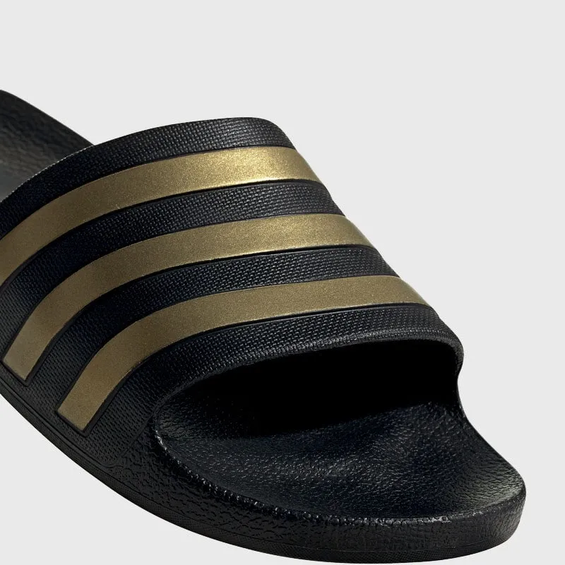 Adidas Unisex Adilette Aqua Sandal Black/Gold _ 168138 _ Black