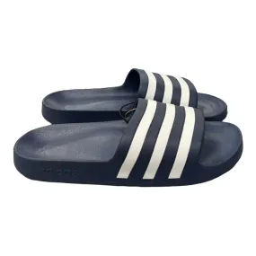 Adidas Unisex Adult Adilette Aqua Slide Sandals w/ Cloudfoam Footbed (Navy, Men US 12, Women US 13)