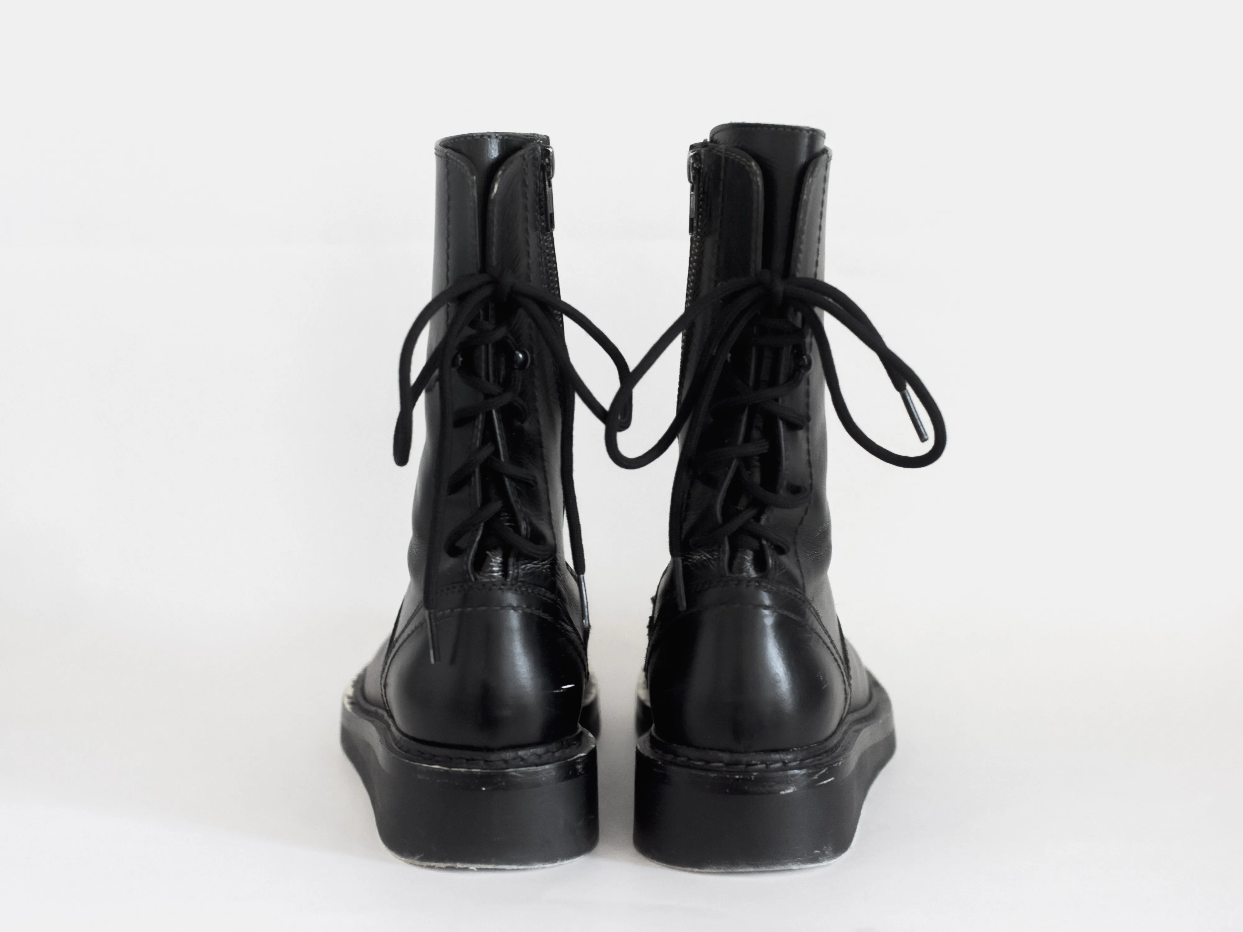 Ann Demeulemeester Back Lace Corset Vitello Boots