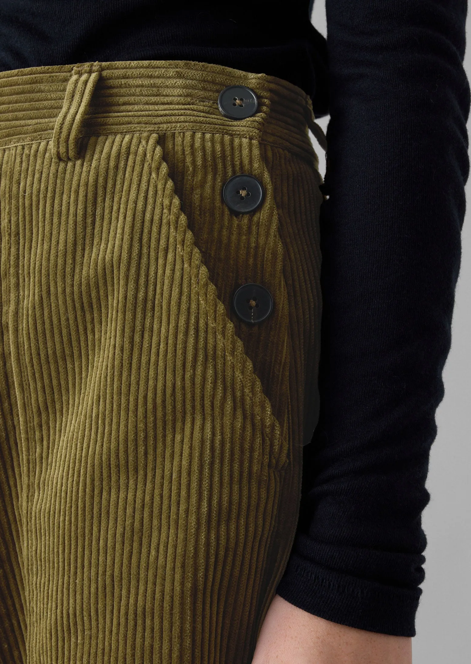 Full Length Organic Corduroy Trousers in Barley Color by Annie