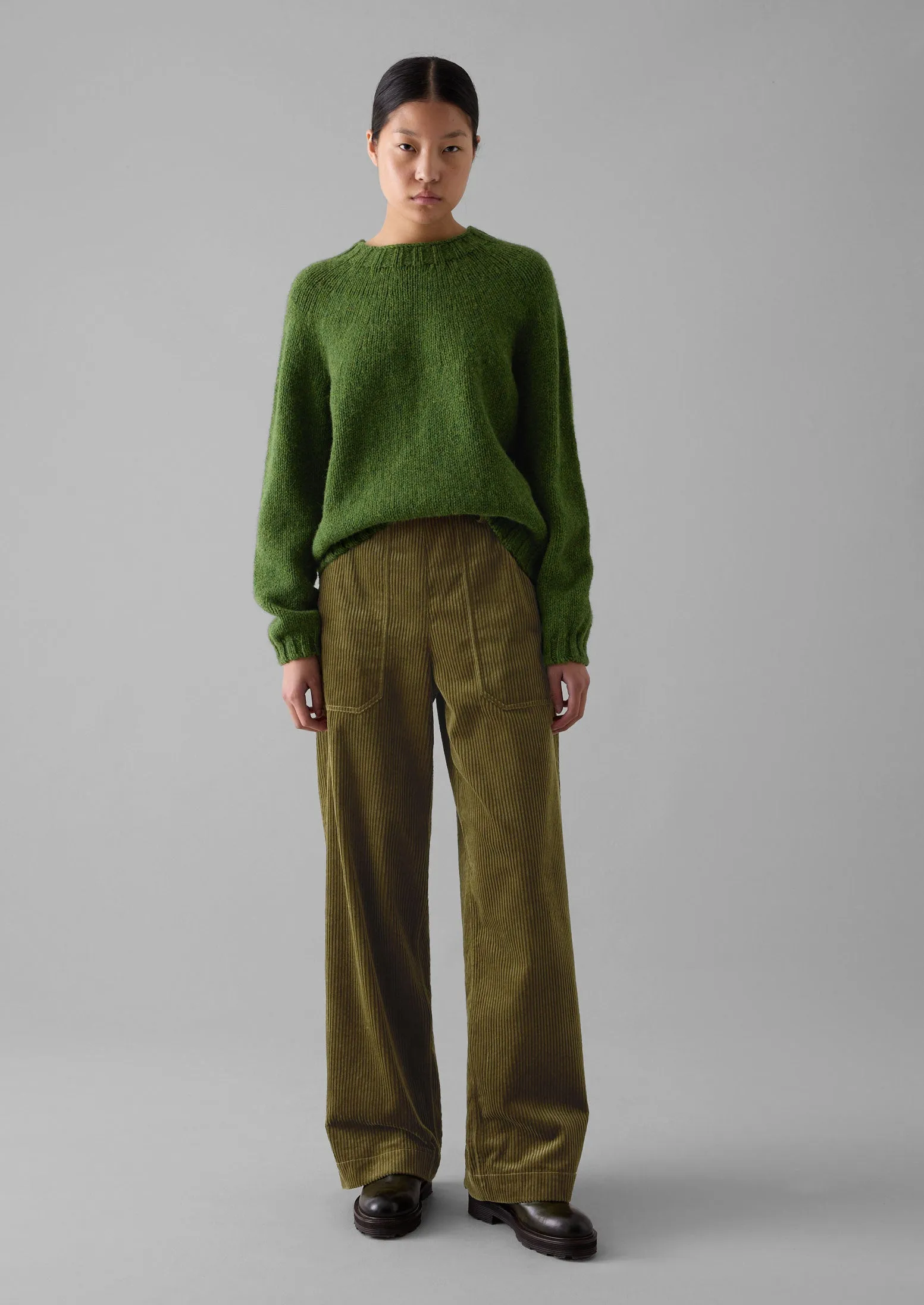 Full Length Organic Corduroy Trousers in Barley Color by Annie