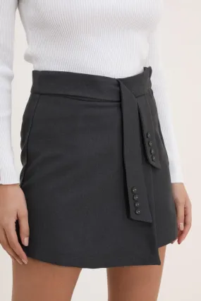 Anobel Copenhagen - Wool Skirt Shorts PC87B - Dark Grey