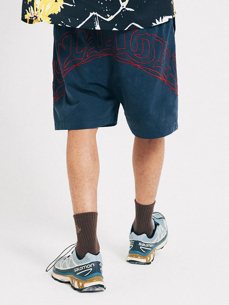 ANTIDOTE Embroidered Big Logo Shorts