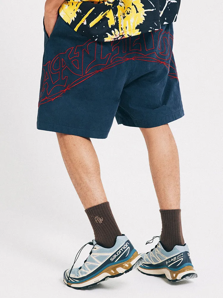 ANTIDOTE Embroidered Big Logo Shorts