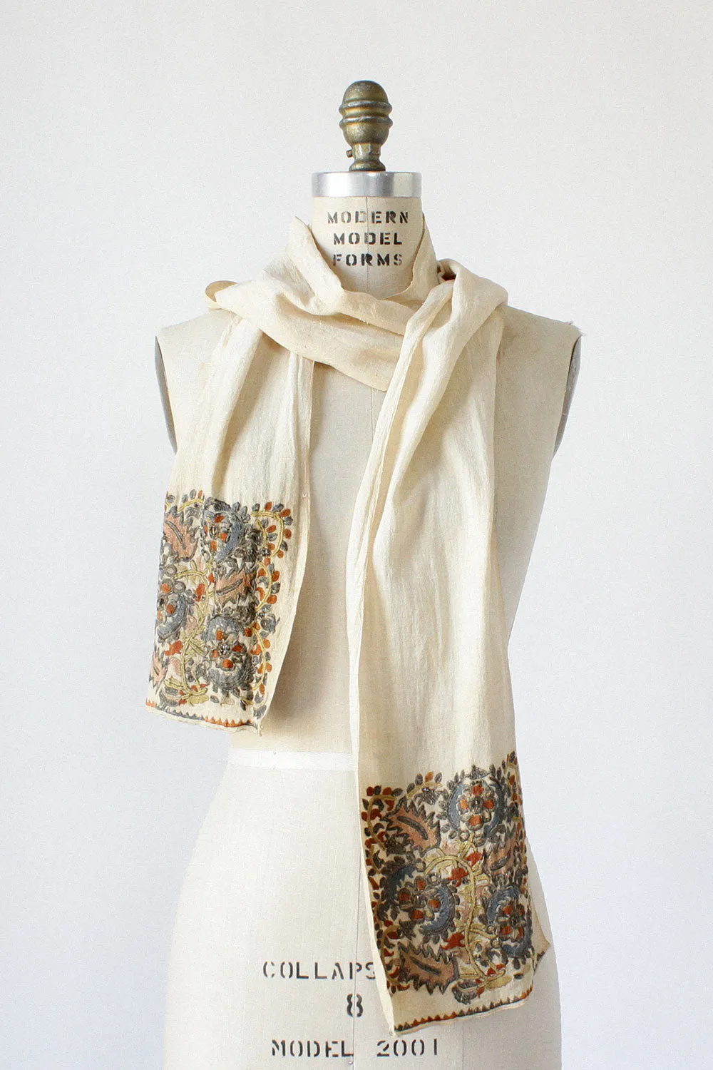 Antique Embroidered Scarf