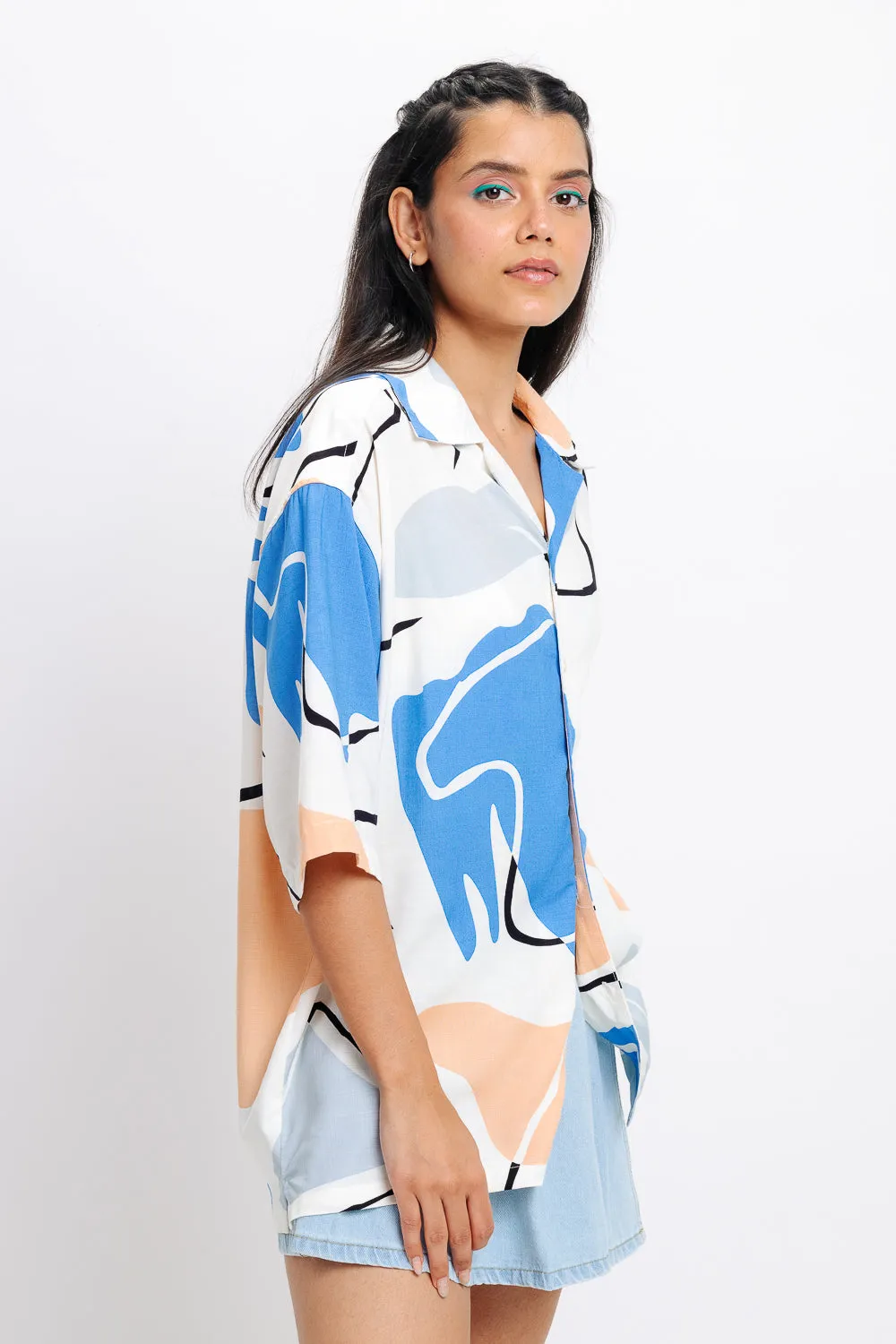 Art Nouveau Print Women's Resort Shirt