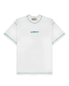 Ashluxe Green Threaded Tee White