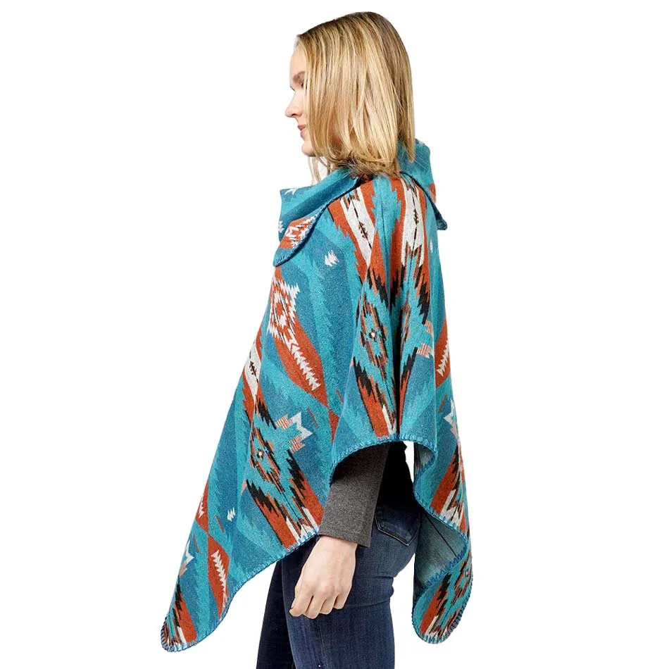 Aztec Patterned Poncho