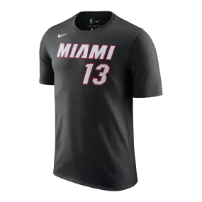 Bam Adebayo NIKE Miami HEAT Icon Black Name & Number Tee