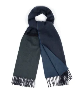 Begg x Co Arran Borderland Stripe Cashmere Scarf: Granite/Teal