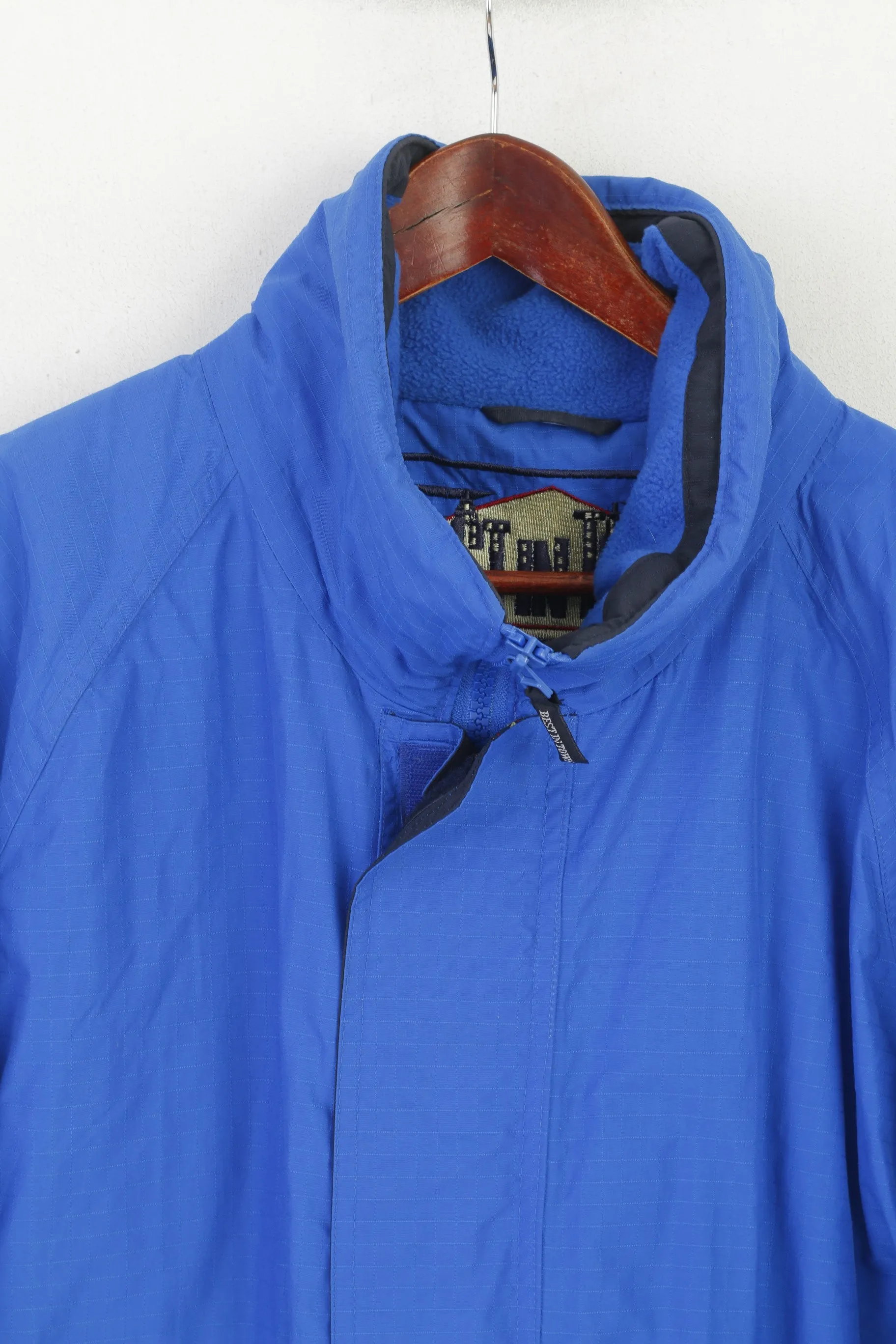 Mens XL Blue Waterproof Padded Ski Jacket - Best In Town Winter Zip-Up Top