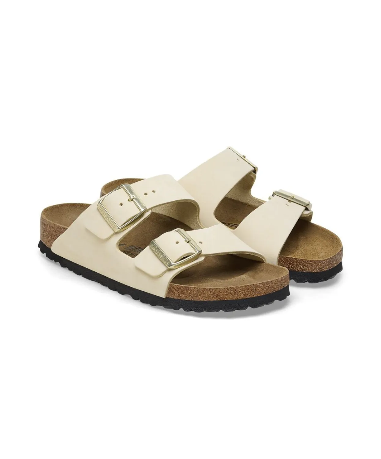 Birkenstock Arizona Nubuck Leather Ecru Sandals