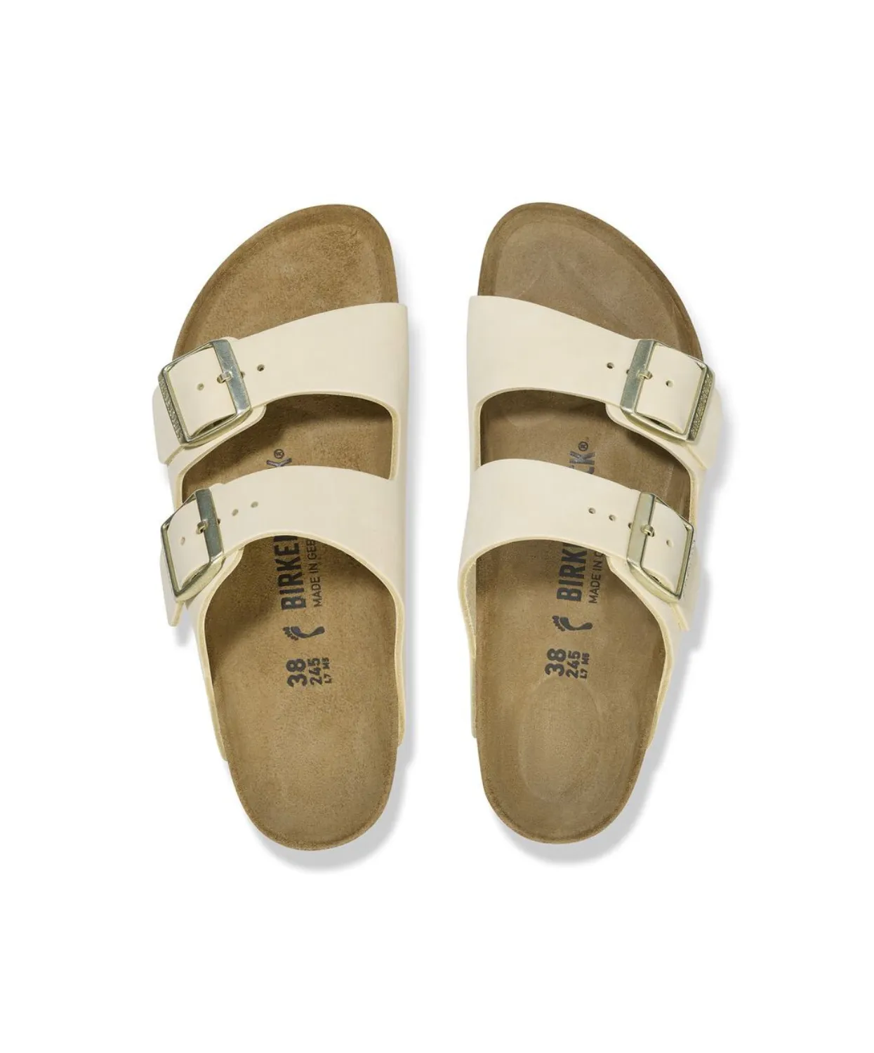 Birkenstock Arizona Nubuck Leather Ecru Sandals