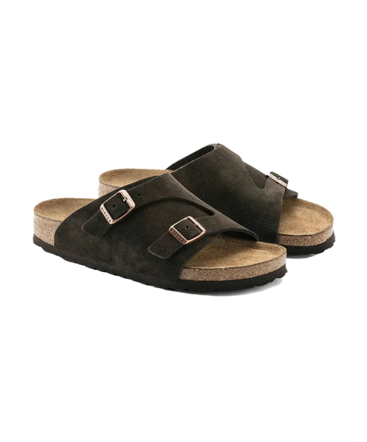 Birkenstock Zurich Suede Leather Mocca Soft Footbed Sandals