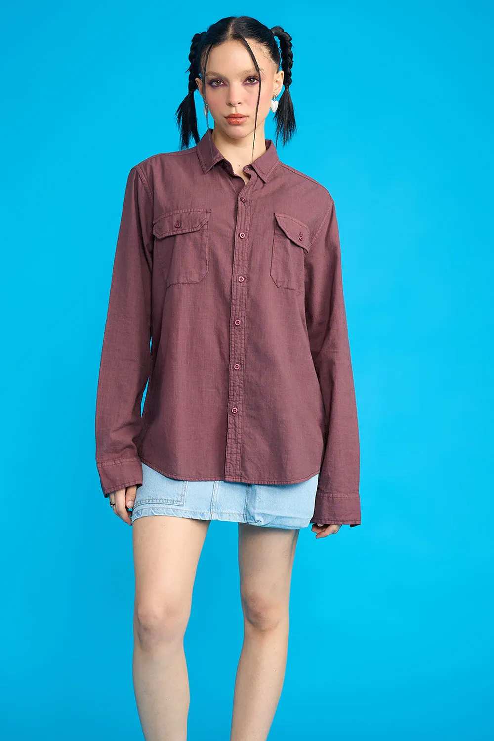 Blaze Plum Solid Women's Shirt