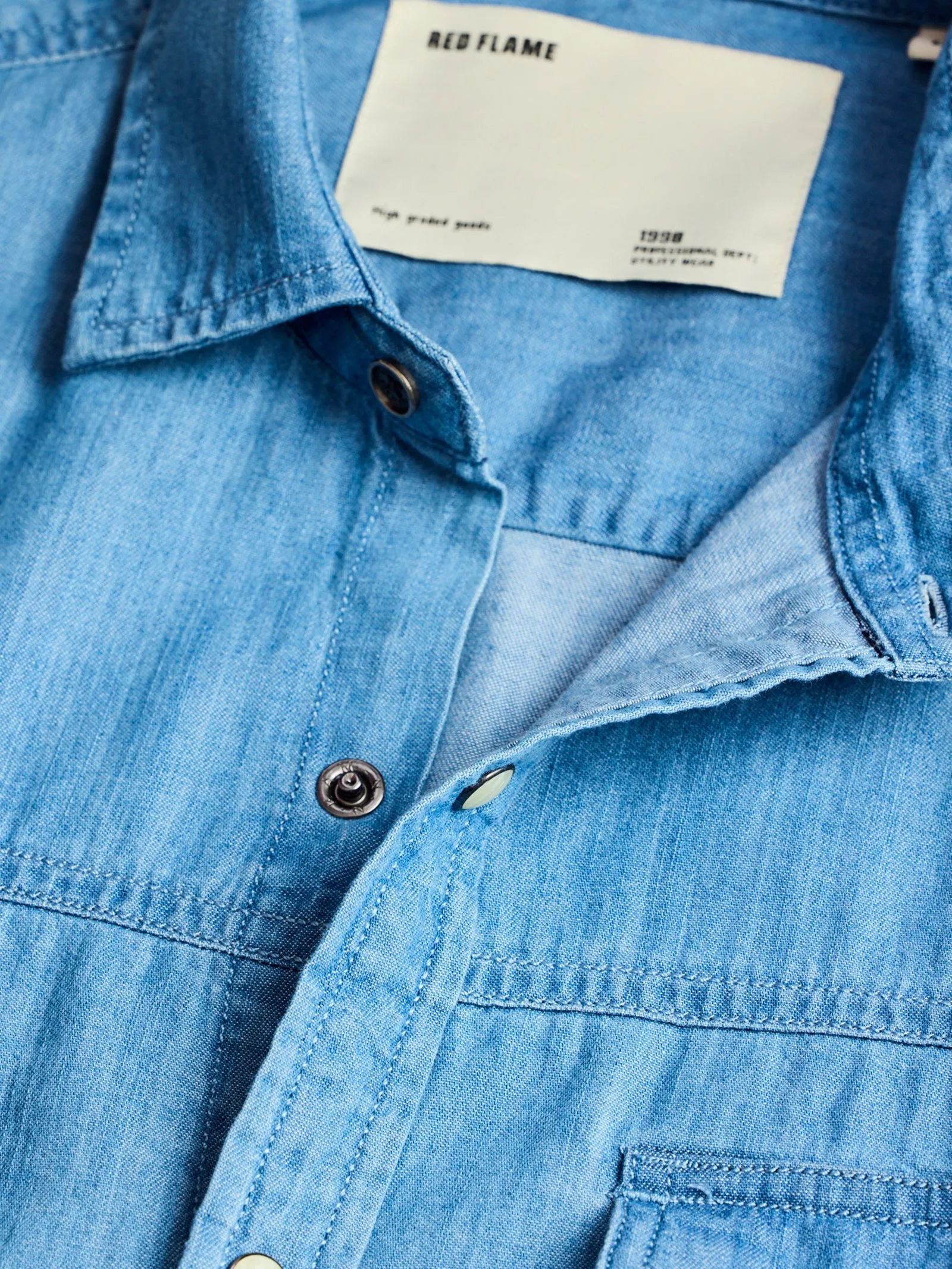 Blue Denim Cargo Shirt