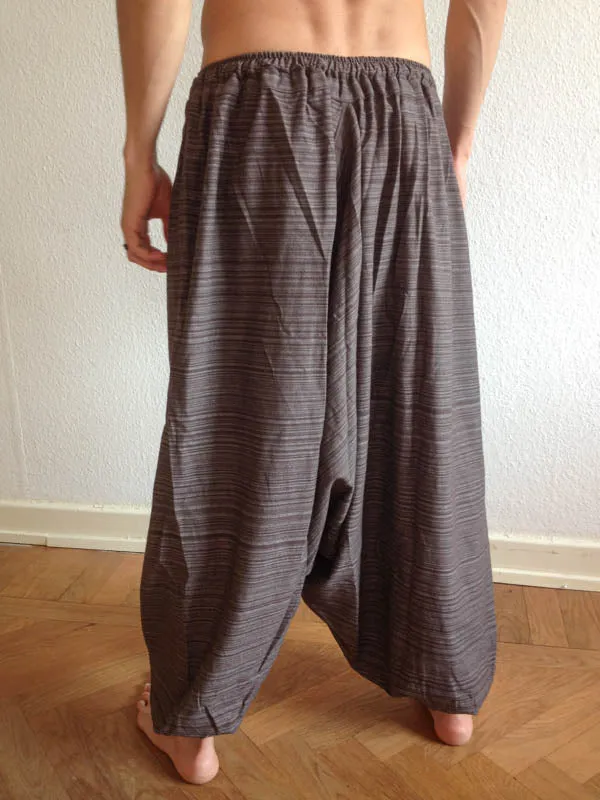 Brown Line Pattern Samurai Pants