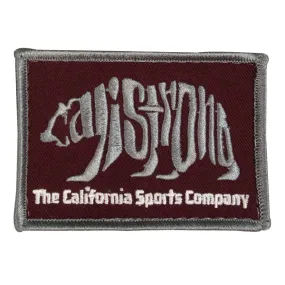 CALI Strong Word Bear Maroon Grey Hook-and-Loop 2x3 Morale Patch