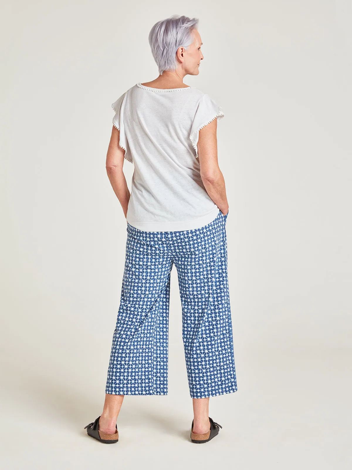 Clementine Organic Cotton Jersey Culotte - Navy