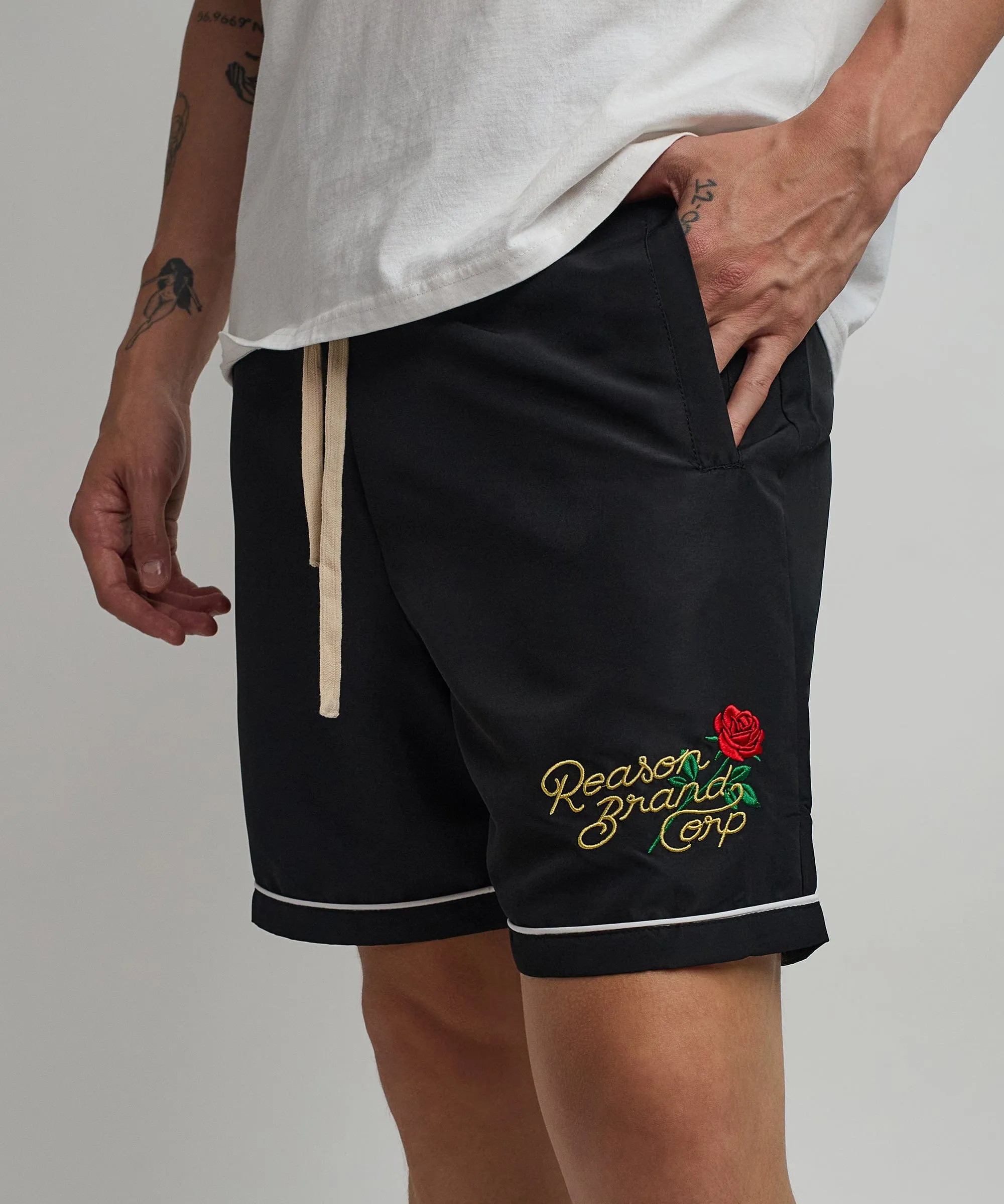 Clubmaster Embroidered Shorts - Black