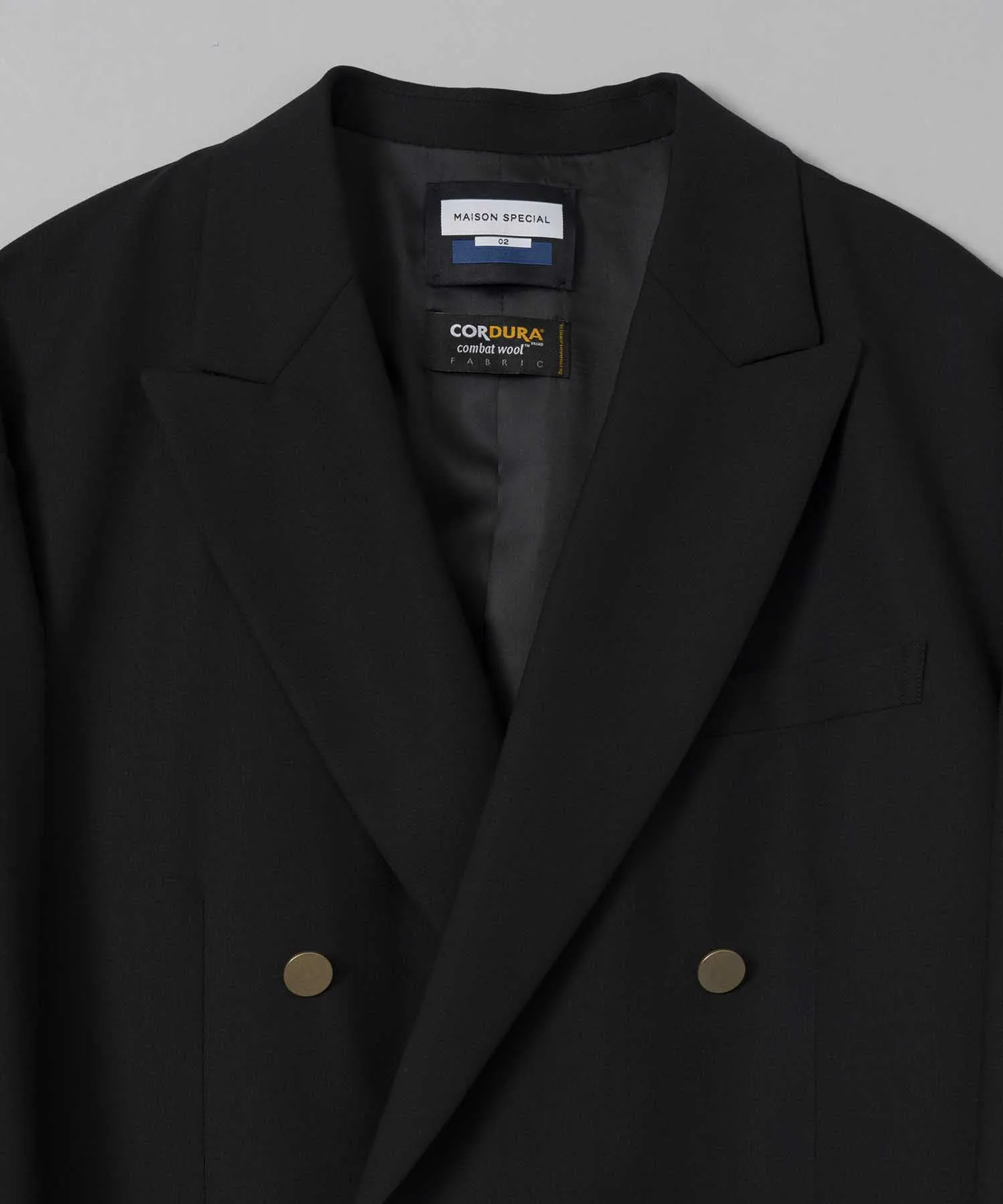 CORDURA Wool Prime-Over Peaked Lapel Gold Button Blazer