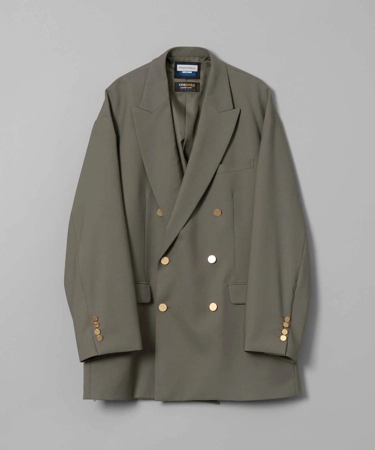 CORDURA Wool Prime-Over Peaked Lapel Gold Button Blazer